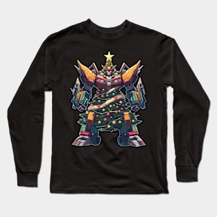 Artificial Christmas Tree Robot Long Sleeve T-Shirt